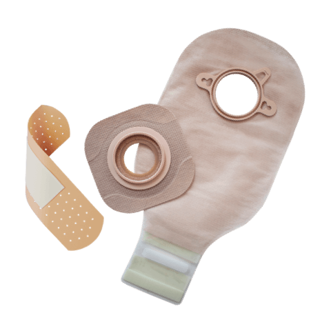 Medical care products including plasters, band-aids and ostomy pouches